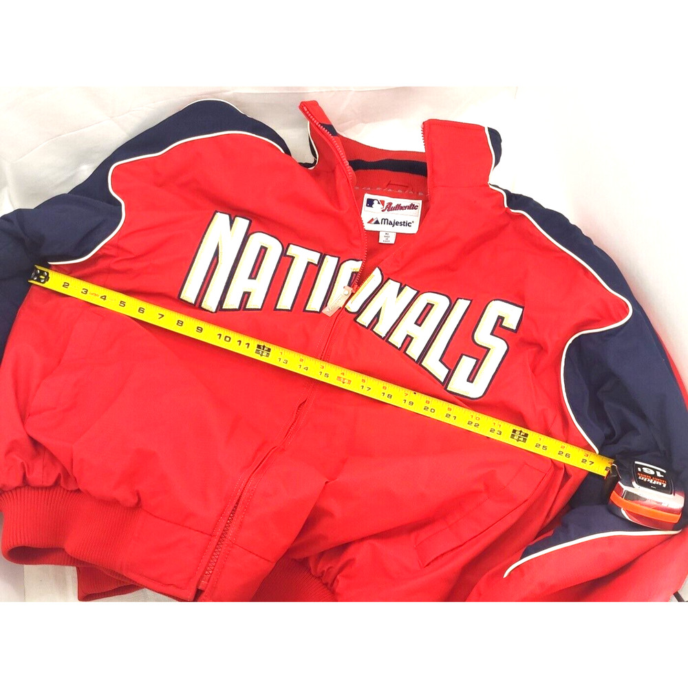 Majestic Authentic DC Nationals Mens XL Jacket Red Blue Full Zip Gently Used - Picture 3 of 15